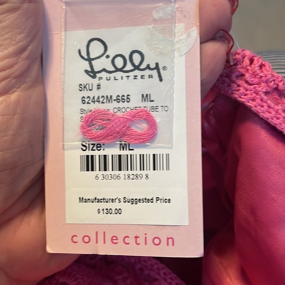 Lilly Pulitzer White Label NWT. crotchet halter top. Size ML.  Very different. - Picture 4 of 14